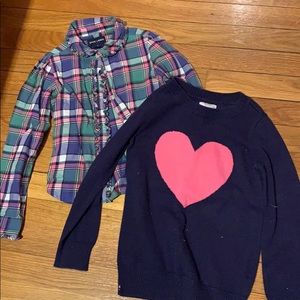 Plaid 6 pink and blue Ralph Lauren top and sweater
